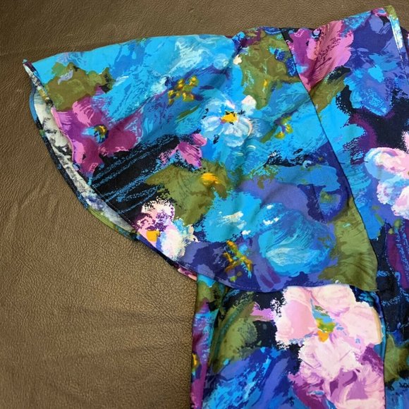 Vtg Hawaii Honolulu Colorful‎ Flutter Sleeve Dress - Picture 5 of 7